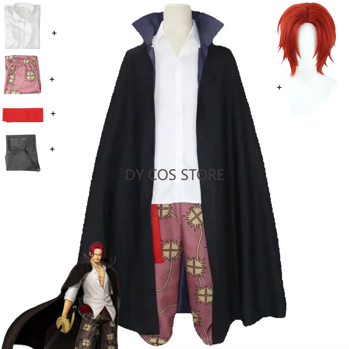 Anime Cosplay With Red Hair - Anime Red Hair Shanks Cosplay Costume