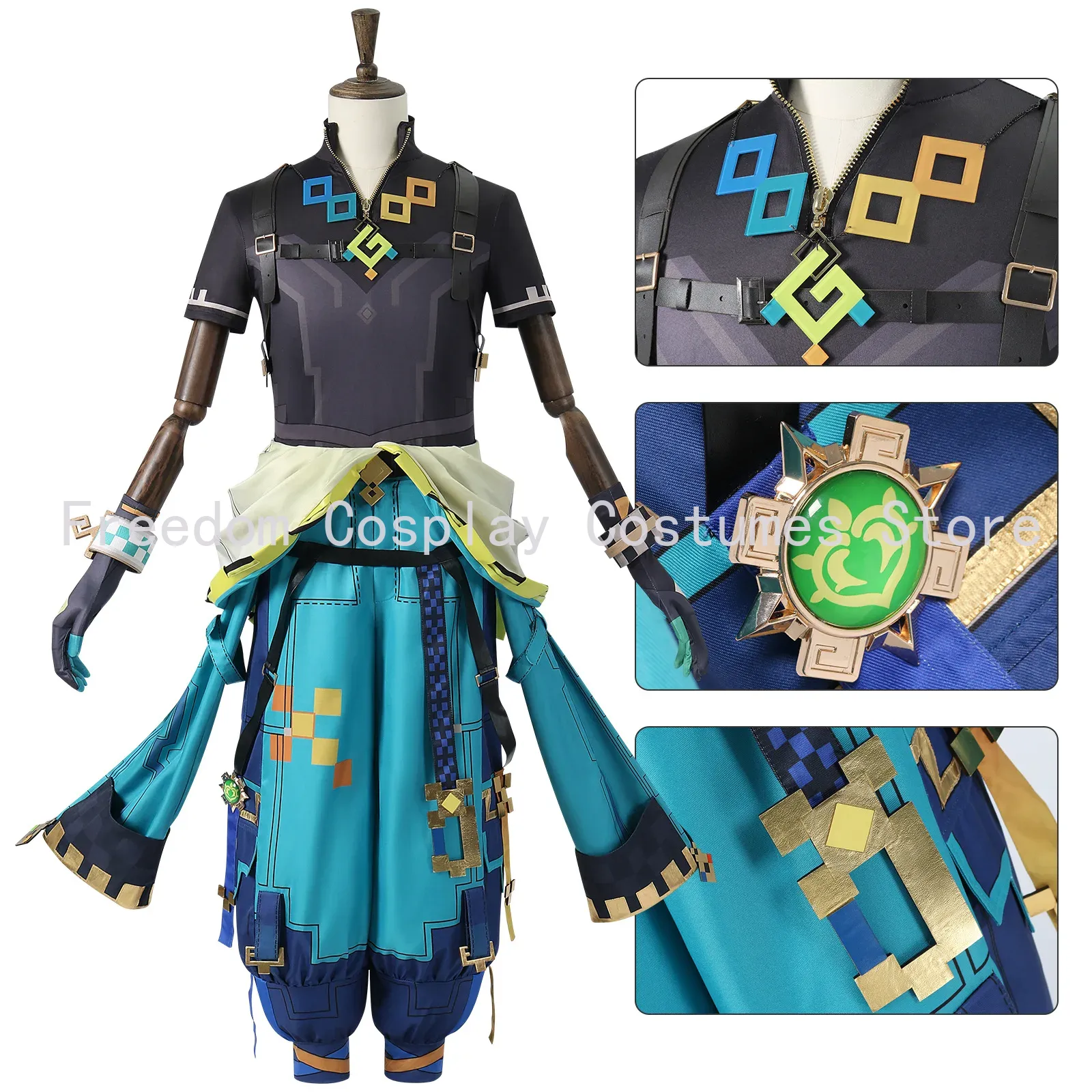 Game Genshin Impact Kinich Cos - Anime Cosplay Wig 评论和价格