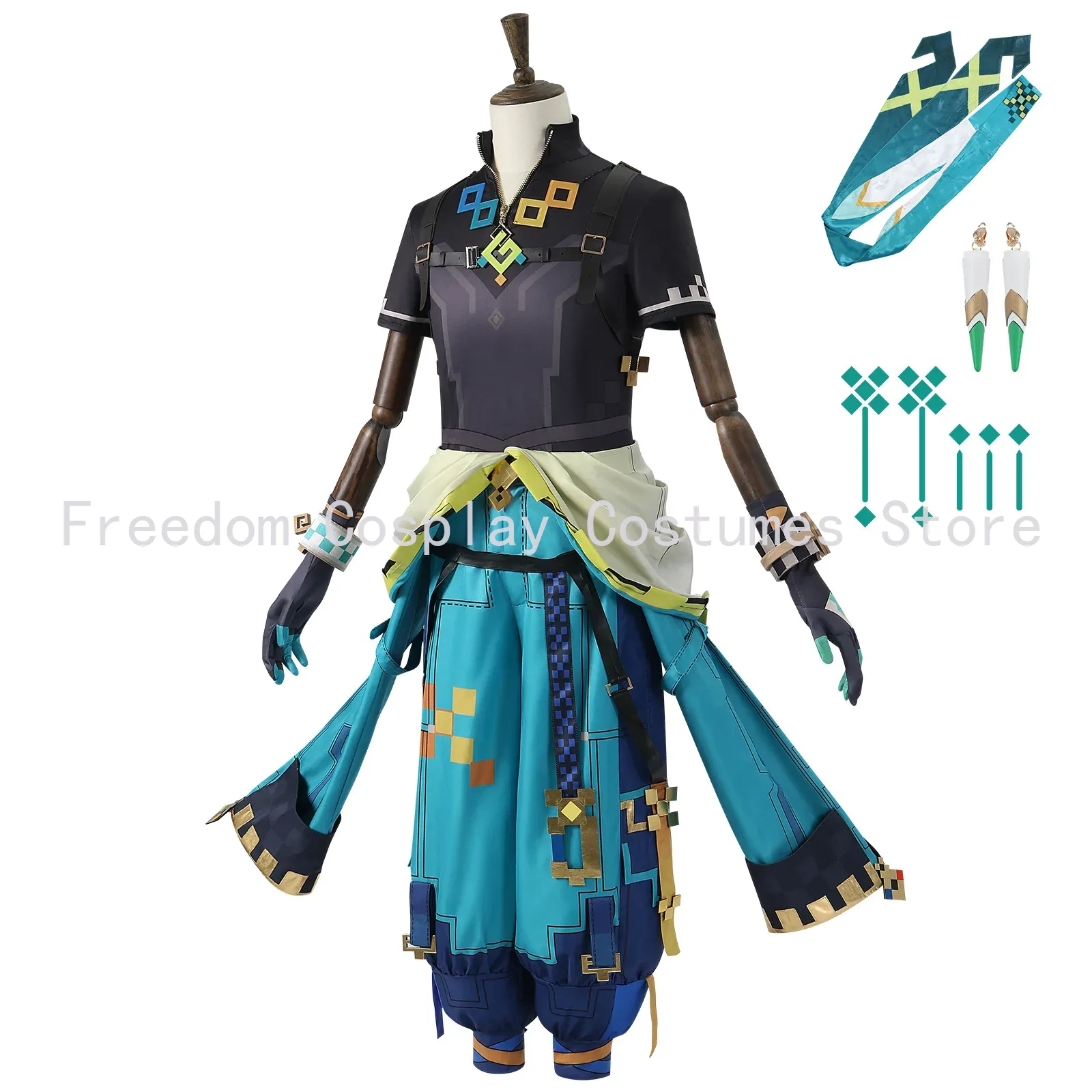 Game Genshin Impact Kinich Cos - Anime Cosplay Wig 评论和价格