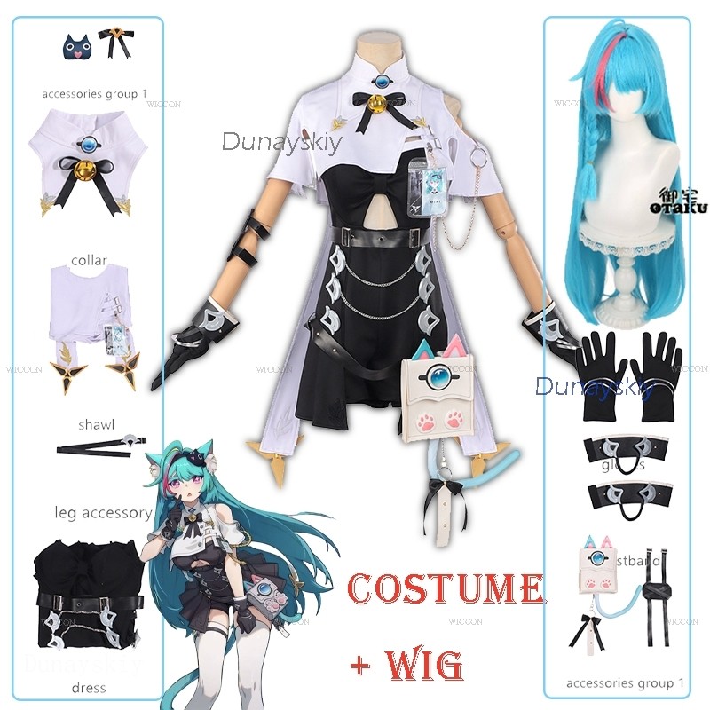 Fantasias NTE Mint Neverness T - Anime Cosplay Wig 评论和价格