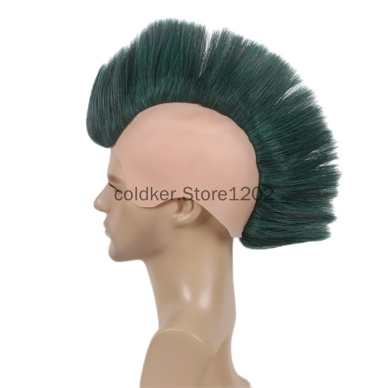 Men's Punk Mohawk Spiky Wig Re - Anime Cosplay With Red Hair 评论和价格