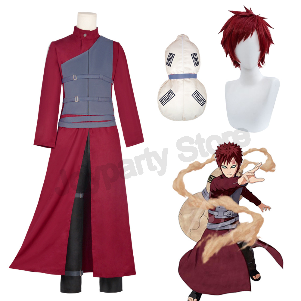 Gaara Cosplay Costume Sand Fiv - Anime Cosplay With Red Hair 评论和价格